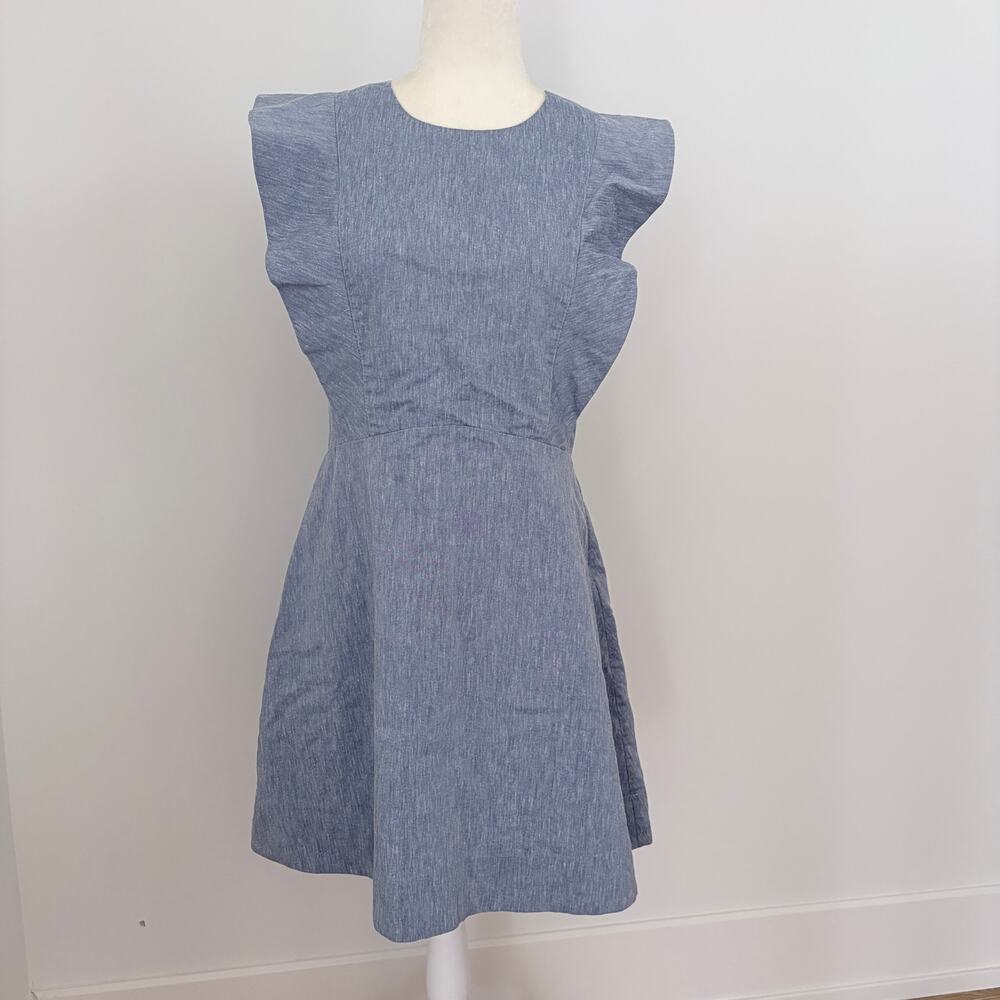 a loves a A-Frame Dress Linen Blend Blue Chambray sz 8 - Picture 3 of 7